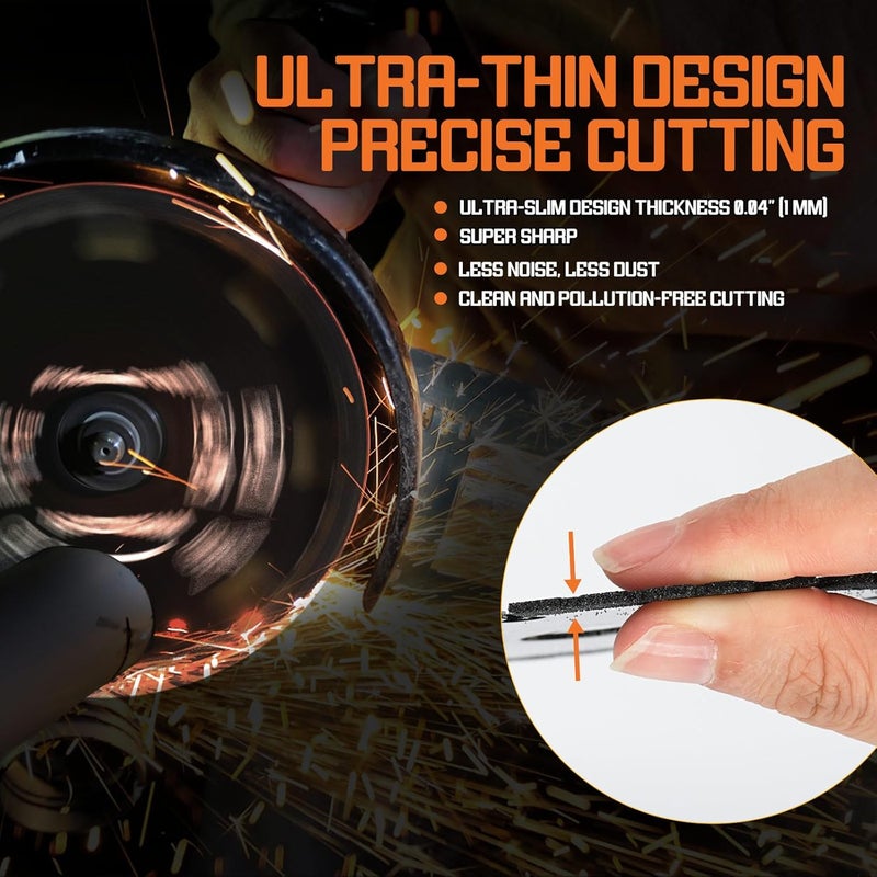 UBGN 3 Pcs Diamond Cut Off Wheels 4.5 Inch, Metal Cutting disc with 7/8" Arbor, Angle Grinder Cutting Disc for Rebar, Steel, Iron and INOX - Image 4